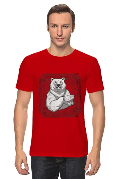 Заказать мужскую футболку в Москве. Футболка классическая polar bear от stepan gilev - готовые дизайны и нанесение принтов.