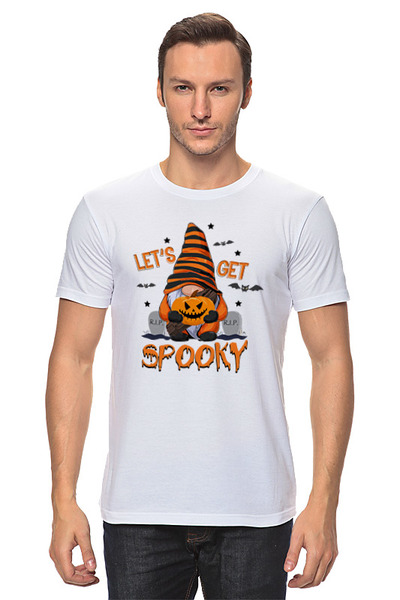 Заказать мужскую футболку в Москве. Футболка классическая Lets get spooky от skynatural - готовые дизайны и нанесение принтов.