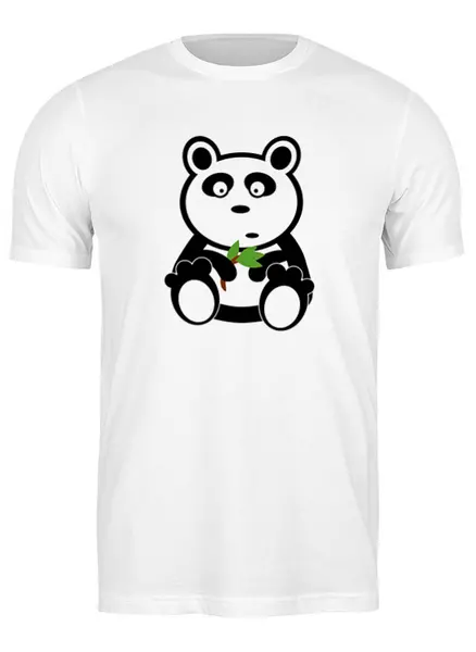 Заказать мужскую футболку в Москве. Футболка классическая ПАНДА С БАМБУКОМ от cooldesign  - готовые дизайны и нанесение принтов.