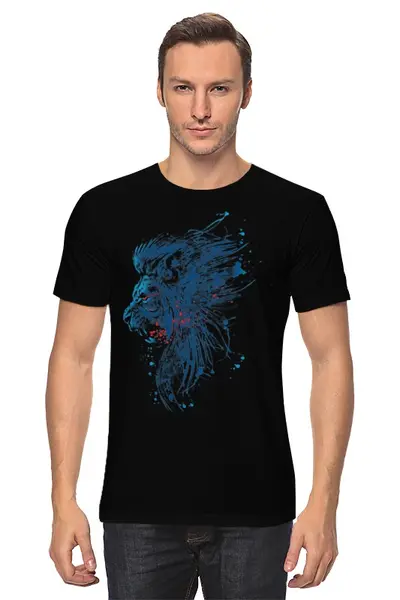 Заказать мужскую футболку в Москве. Футболка классическая Абстрактный лев от printik - готовые дизайны и нанесение принтов.