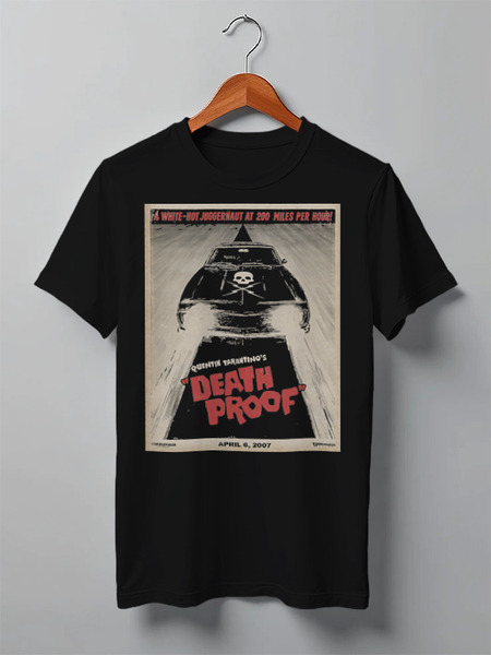 Заказать мужскую футболку в Москве. Футболка классическая Death Proof от KinoArt - готовые дизайны и нанесение принтов.