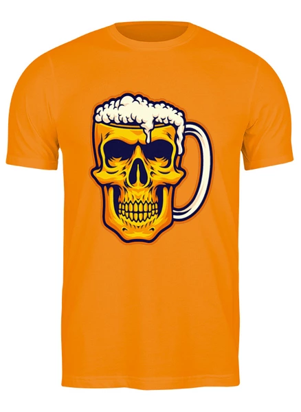 Заказать мужскую футболку в Москве. Футболка классическая Пиво в черепе  от Print design  - готовые дизайны и нанесение принтов.