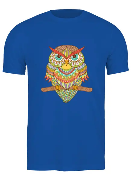 Заказать мужскую футболку в Москве. Футболка классическая Этно сова от nadegda - готовые дизайны и нанесение принтов.
