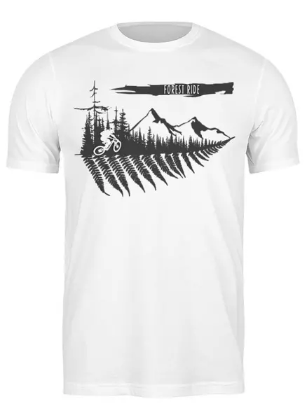 Заказать мужскую футболку в Москве. Футболка классическая Mountain Bike от oneredfoxstore@gmail.com - готовые дизайны и нанесение принтов.