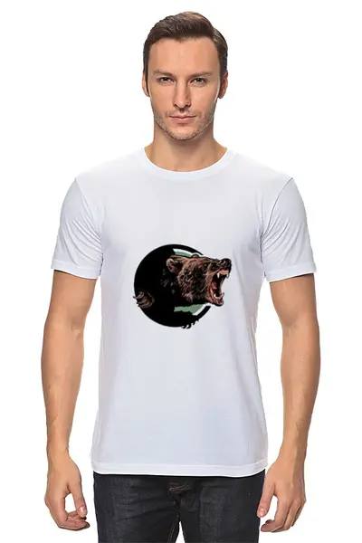 Заказать мужскую футболку в Москве. Футболка классическая Медведь от YellowCloverShop - готовые дизайны и нанесение принтов.