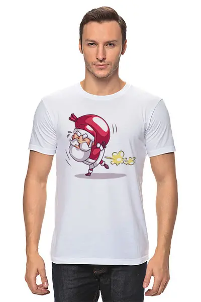Заказать мужскую футболку в Москве. Футболка классическая Санта  пуки пуки от T-shirt print  - готовые дизайны и нанесение принтов.