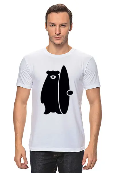 Заказать мужскую футболку в Москве. Футболка классическая Bear  от Kostya  - готовые дизайны и нанесение принтов.
