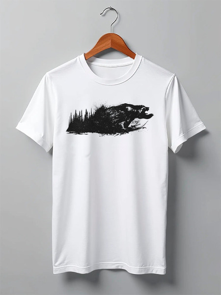 Заказать мужскую футболку в Москве. Футболка классическая Ink Bear от oneredfoxstore@gmail.com - готовые дизайны и нанесение принтов.