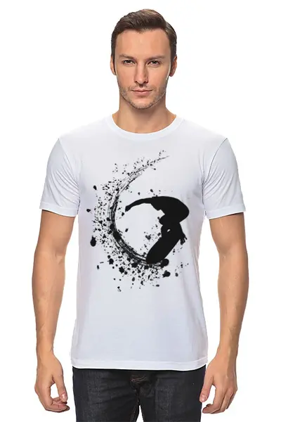 Заказать мужскую футболку в Москве. Футболка классическая Серфинг от BeliySlon - готовые дизайны и нанесение принтов.