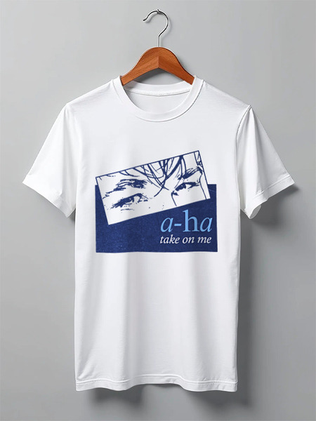 Заказать мужскую футболку в Москве. Футболка классическая a-ha / Take On Me от OEX design - готовые дизайны и нанесение принтов.