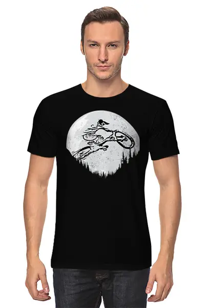 Заказать мужскую футболку в Москве. Футболка классическая Mountain Bike от oneredfoxstore@gmail.com - готовые дизайны и нанесение принтов.