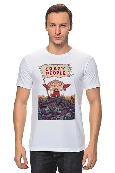 Заказать мужскую футболку в Москве. Футболка классическая Crazy People от Crazy People - готовые дизайны и нанесение принтов.