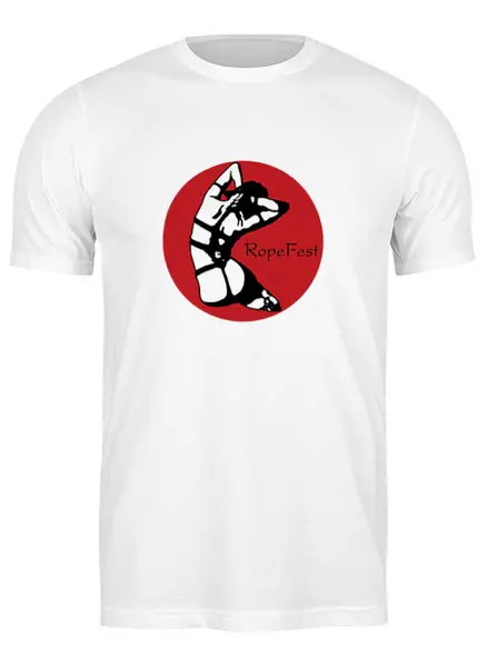 Заказать мужскую футболку в Москве. Футболка классическая Shibari RopeFest от mosafir - готовые дизайны и нанесение принтов.