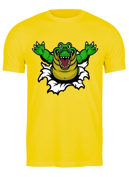 Заказать мужскую футболку в Москве. Футболка классическая Крокодильчик от Print design  - готовые дизайны и нанесение принтов.