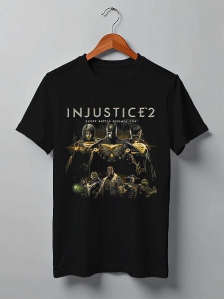 Заказать мужскую футболку в Москве. Футболка классическая INJUSTICE от robus - готовые дизайны и нанесение принтов.
