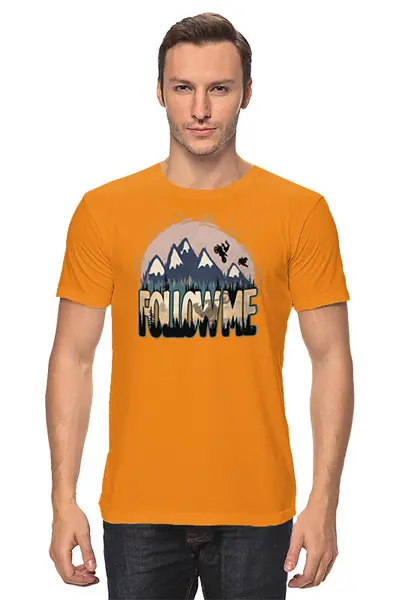 Заказать мужскую футболку в Москве. Футболка классическая Follow Me от oneredfoxstore@gmail.com - готовые дизайны и нанесение принтов.