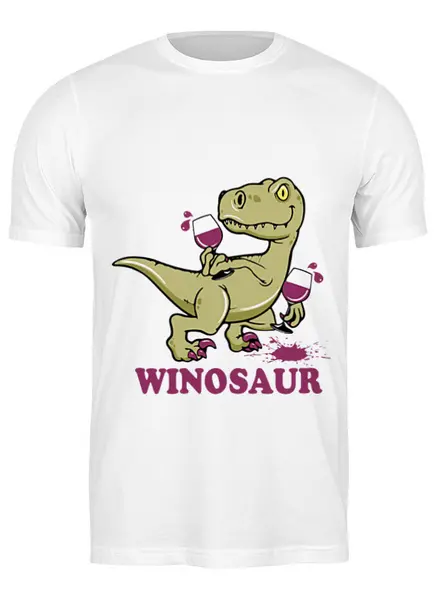 Заказать мужскую футболку в Москве. Футболка классическая Winosaur от Romanova - готовые дизайны и нанесение принтов.