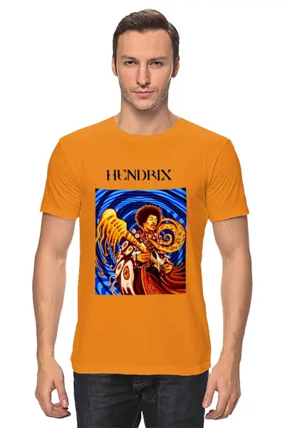 Заказать мужскую футболку в Москве. Футболка классическая "Jimi Hendrix" от Fedor - готовые дизайны и нанесение принтов.