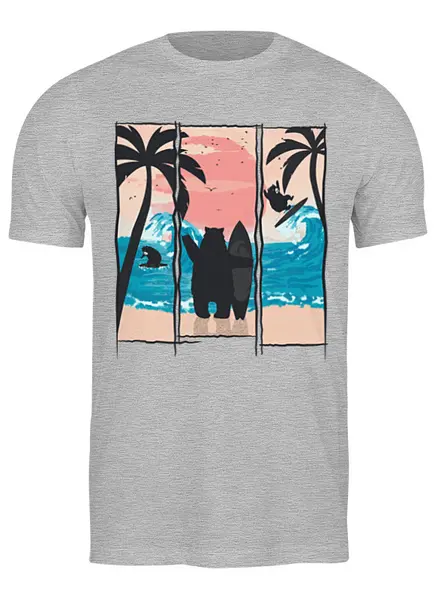 Заказать мужскую футболку в Москве. Футболка классическая Wild Surfers от oneredfoxstore@gmail.com - готовые дизайны и нанесение принтов.