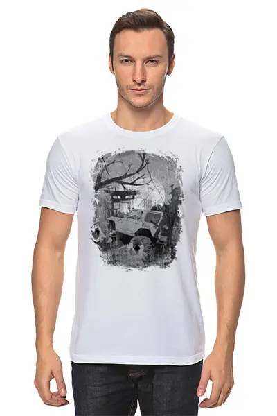 Заказать мужскую футболку в Москве. Футболка классическая Offroad от oneredfoxstore@gmail.com - готовые дизайны и нанесение принтов.