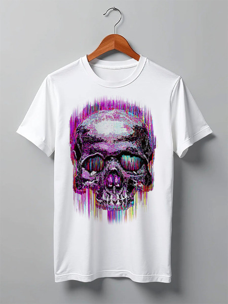 Заказать мужскую футболку в Москве. Футболка классическая Skull Art от Leichenwagen - готовые дизайны и нанесение принтов.