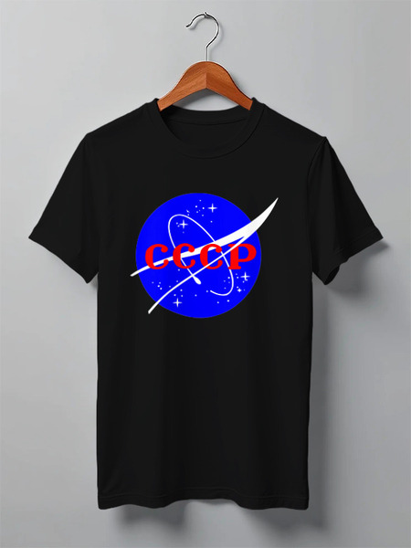 Заказать мужскую футболку в Москве. Футболка классическая СССР - NASA от skynatural - готовые дизайны и нанесение принтов.