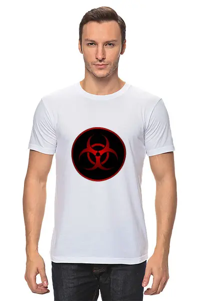 Заказать мужскую футболку в Москве. Футболка классическая Biohazard от THE_NISE  - готовые дизайны и нанесение принтов.