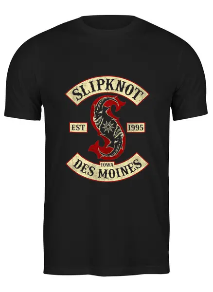 Заказать мужскую футболку в Москве. Футболка классическая Slipknot от geekbox - готовые дизайны и нанесение принтов.