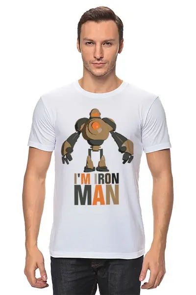 Заказать мужскую футболку в Москве. Футболка классическая I'm iron man от OEX design - готовые дизайны и нанесение принтов.