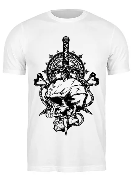Заказать мужскую футболку в Москве. Футболка классическая Skull от direktar94 - готовые дизайны и нанесение принтов.