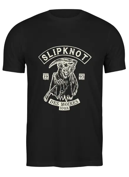 Заказать мужскую футболку в Москве. Футболка классическая Slipknot от geekbox - готовые дизайны и нанесение принтов.