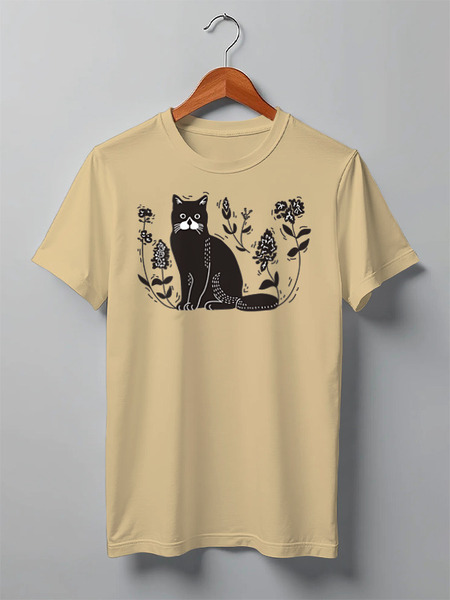 Заказать мужскую футболку в Москве. Футболка классическая Cats Here от oneredfoxstore@gmail.com - готовые дизайны и нанесение принтов.