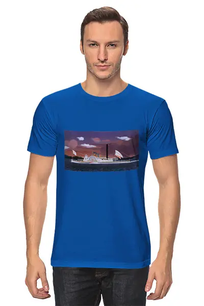 Заказать мужскую футболку в Москве. Футболка классическая Пароход "Syracuse" (Джеймс Бард) от trend - готовые дизайны и нанесение принтов.