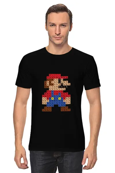 Заказать мужскую футболку в Москве. Футболка классическая Таблица Супер Марио от printik - готовые дизайны и нанесение принтов.