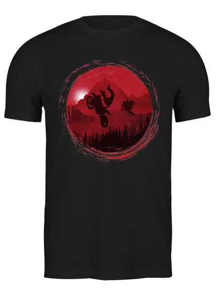Заказать мужскую футболку в Москве. Футболка классическая Motocross Trails от oneredfoxstore@gmail.com - готовые дизайны и нанесение принтов.