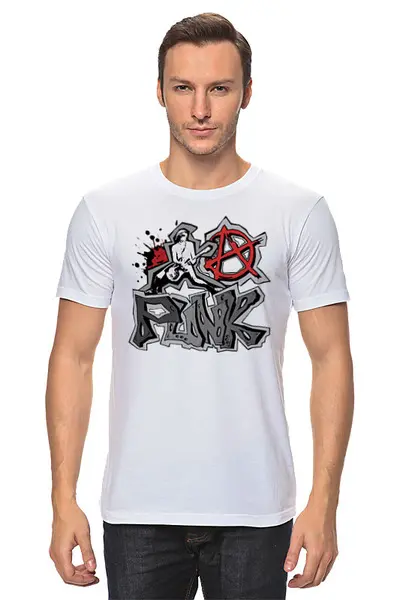 Заказать мужскую футболку в Москве. Футболка классическая Punk Ramones от oneredfoxstore@gmail.com - готовые дизайны и нанесение принтов.