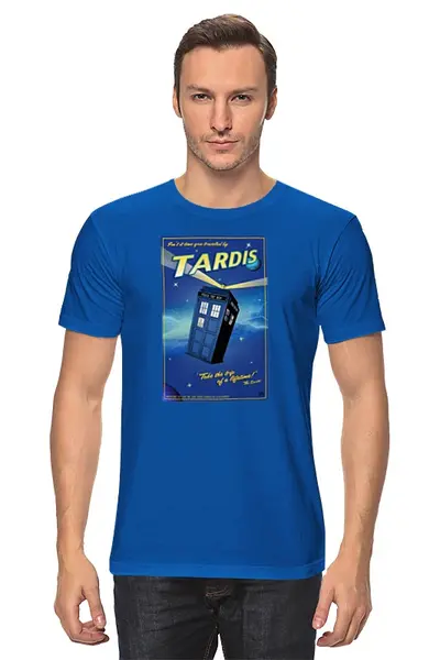 Заказать мужскую футболку в Москве. Футболка классическая Тардис от printik - готовые дизайны и нанесение принтов.