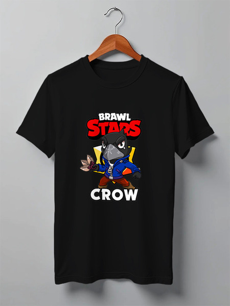 Заказать мужскую футболку в Москве. Футболка классическая BRAWL STARS CROW от geekbox - готовые дизайны и нанесение принтов.