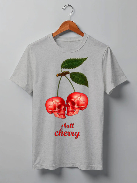 Заказать мужскую футболку в Москве. Футболка классическая  Skull Cherry от Leichenwagen - готовые дизайны и нанесение принтов.