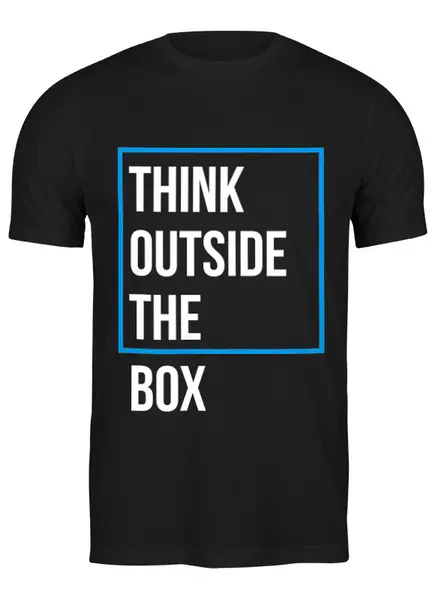 Заказать мужскую футболку в Москве. Футболка классическая Think outside the box от Startech.vc  - готовые дизайны и нанесение принтов.