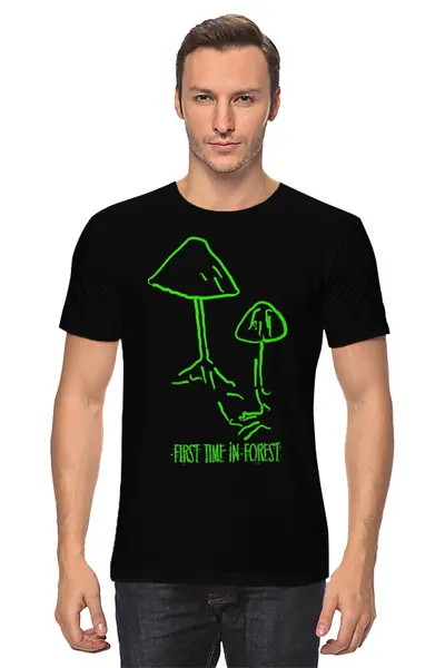 Заказать мужскую футболку в Москве. Футболка классическая Mushrooms от oneredfoxstore@gmail.com - готовые дизайны и нанесение принтов.