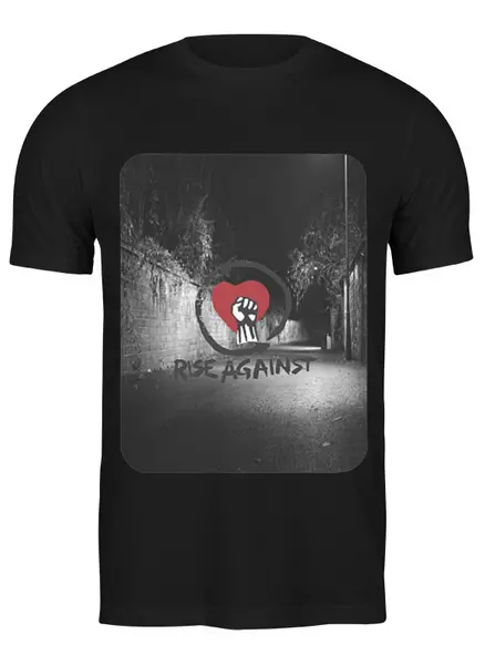 Заказать мужскую футболку в Москве. Футболка классическая Rise Against - logo от Денис - готовые дизайны и нанесение принтов.