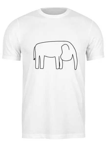Заказать мужскую футболку в Москве. Футболка классическая Слон черный от Vadim Koval - готовые дизайны и нанесение принтов.