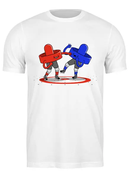 Заказать мужскую футболку в Москве. Футболка классическая Аэрохоккей (Air hockey) от coolmag - готовые дизайны и нанесение принтов.