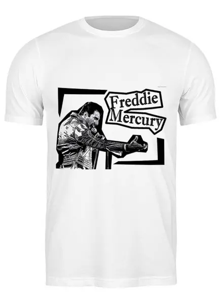 Заказать мужскую футболку в Москве. Футболка классическая Freddie Mercury от Fedor - готовые дизайны и нанесение принтов.
