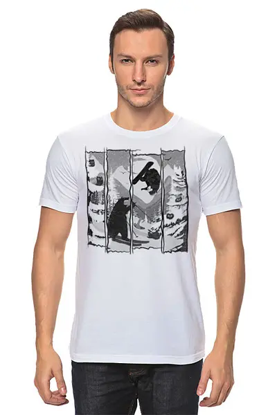 Заказать мужскую футболку в Москве. Футболка классическая Wild Snow от oneredfoxstore@gmail.com - готовые дизайны и нанесение принтов.