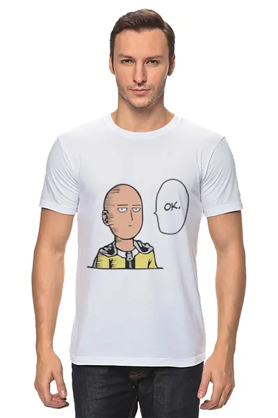 Заказать мужскую футболку в Москве. Футболка классическая One Punch Man  от cherdantcev - готовые дизайны и нанесение принтов.