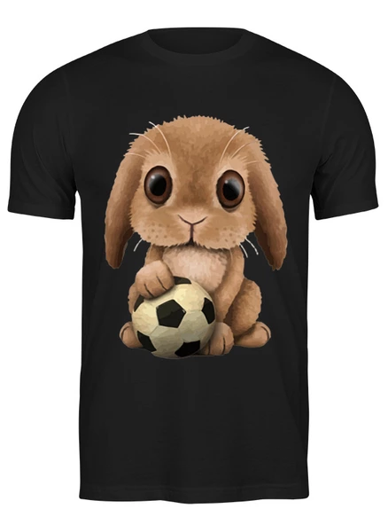 Заказать мужскую футболку в Москве. Футболка классическая Футбол - Кролик от skynatural - готовые дизайны и нанесение принтов.