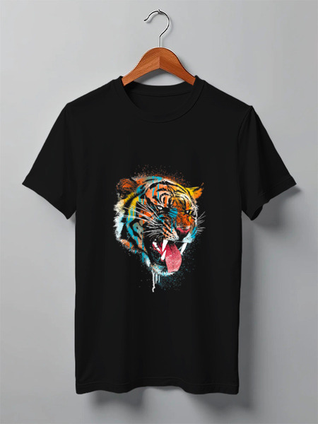 Заказать мужскую футболку в Москве. Футболка классическая Tiger от YellowCloverShop - готовые дизайны и нанесение принтов.