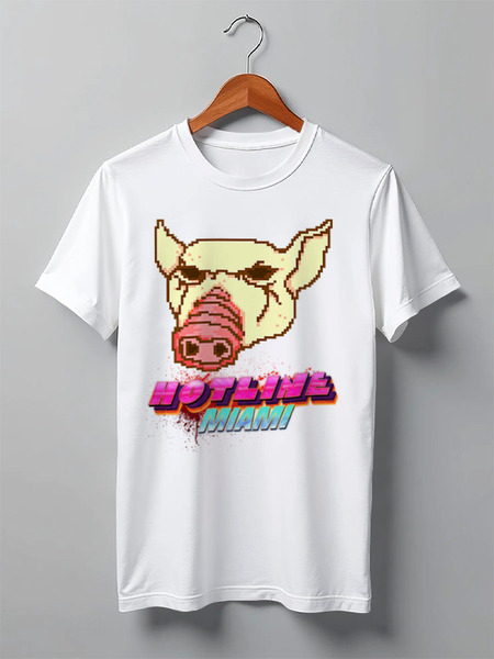Заказать мужскую футболку в Москве. Футболка классическая hotline miami от Константин Тотьмянин - готовые дизайны и нанесение принтов.